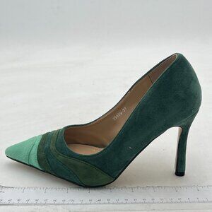 FOWT Women Kitten Heels Pumps High Heel Pointed Toe Pump Slip-on Rainbow Shoes